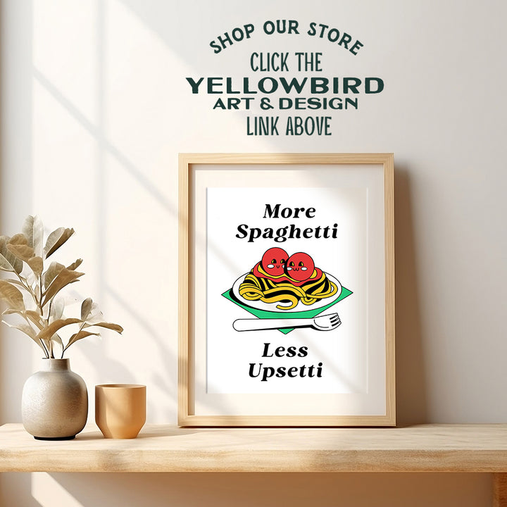 funny Sayings Dining room Decor - Cute Sayings Kitchen Wall Decor - Italian Kitchen Wall Art - Cafe Wall Decor - Restaurant Decorations, Home Decor - Yellowbird Art & Design small Kitchen Decor