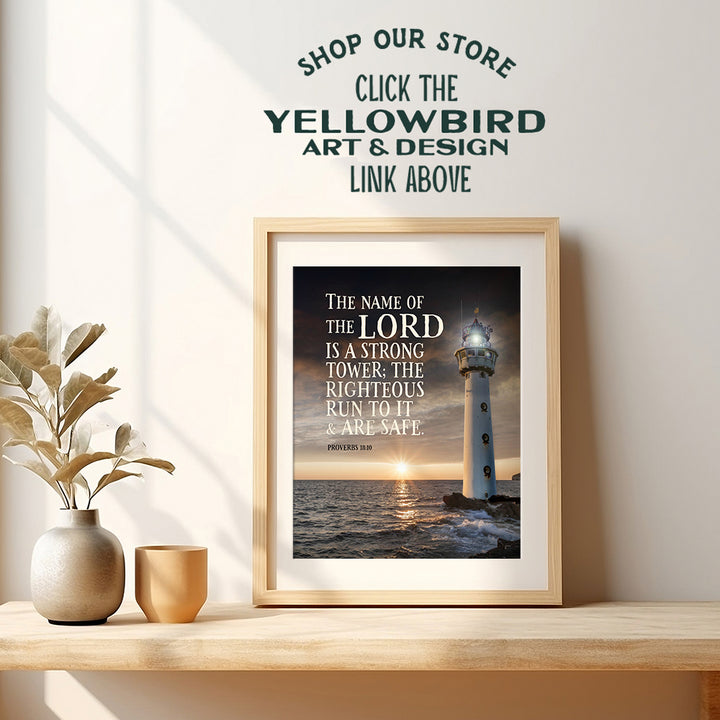 Religious Wall Decor - Lighthouse Wall Art - Catholic Christian Gifts for Men - God Wall Decor - Inspirational Motivational Proverbs - Spiritual Wall Decor - Scripture Wall Art -Masculine Christianity