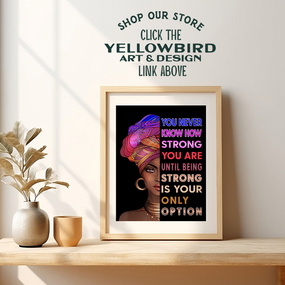 Inspirational African American Wall Art & Decor - African American Women - Motivational poster for Black Girls Teens Bedroom Living room - Encouragement Gifts for Women - Positive Quotes Wall Art