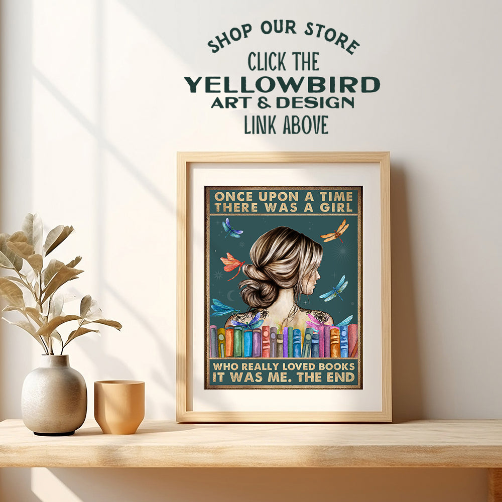 Classroom Wall Art - Reading Wall Decor - Just a Girl Who Loves Books - Motivational Inspirational Classroom Decor - Teacher Gifts - Daughter Gifts Book Lovers Gift - Women Girls Bedroom Decor - 8x10