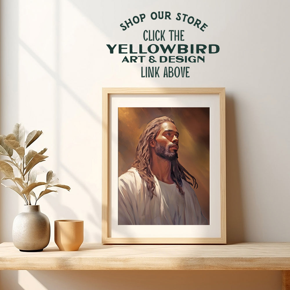 Jesus Christ Black Art - African Americans Wall Art - Christian Wall Art & Decor - Religious Wall Decor - Inspirational inspiring spiritual Christian Gifts for Black women, Men - Jesus Wall Decor