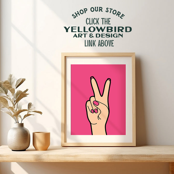 Retro style Preppy Room Decor - Trendy Wall Art & Decor - Groovy Pink 70s Boho-chic Living room Decor, Girls Bedroom, Teen Room - Funky Wall Decor - Pop art, Contemporary art - Home Decor Aesthetic