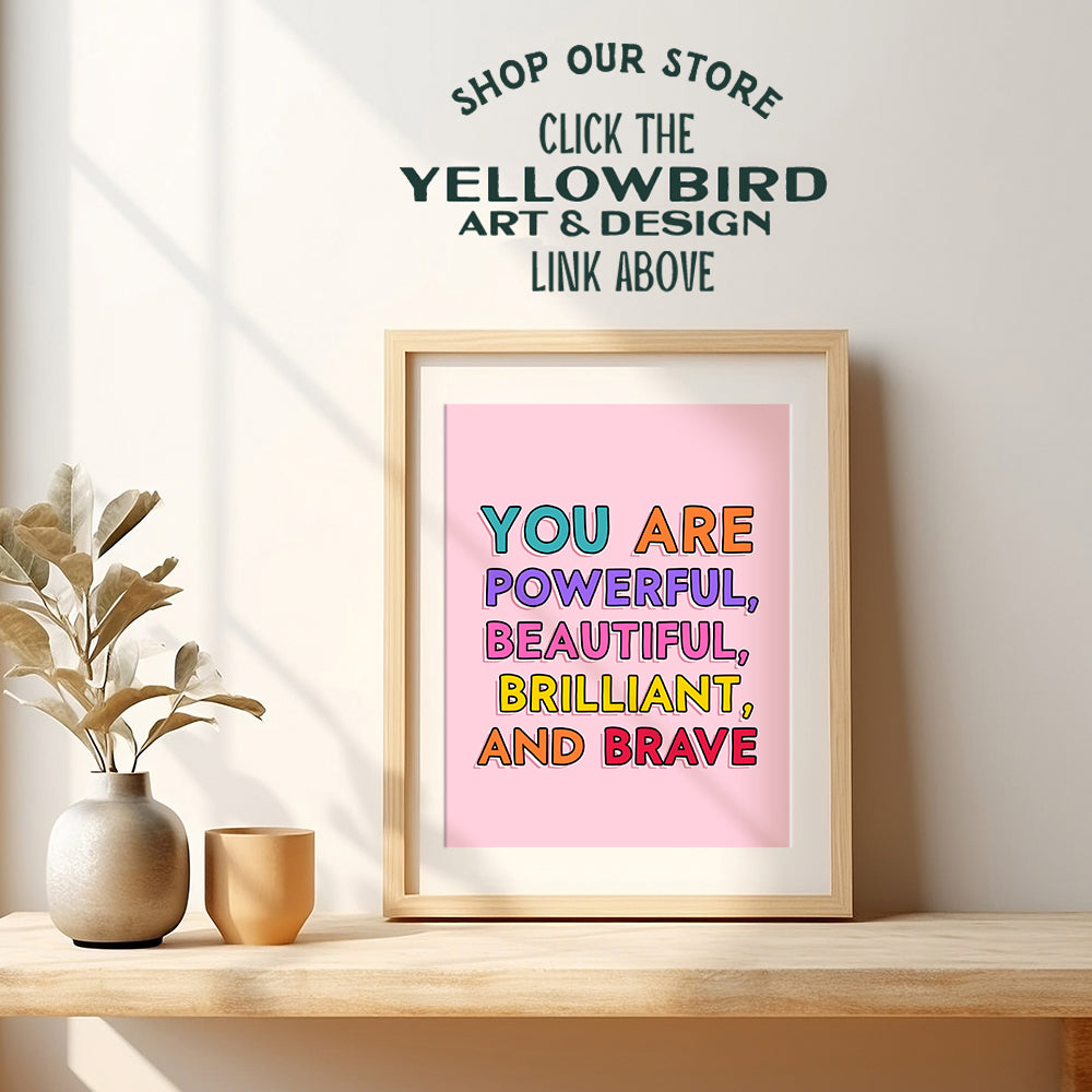 Inspirational Quotes for Women Wall Art - inspiring Home Office Decor - Encouraging Wall Decor - Preppy Women’s empowerment Motivational poster Bedroom Decor - Trendy Room Decor - positive Mindset