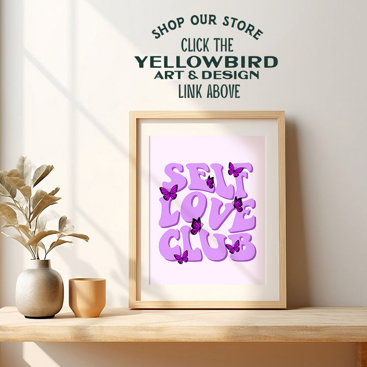 Retro style Inspirational poster - 70s Motivation Wall Art & Decor - Self-love Wall Decor for Women - Groovy Hippie Trendy Room Decor - Light Purple Teen Girls Room Bedroom Aesthetic - Daughter Gift