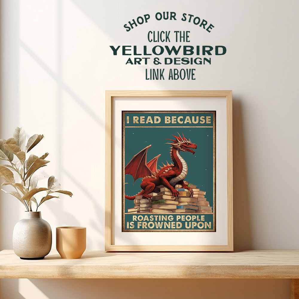 Classroom Decor for Kids - Educational Posters - Gothic Dragon Wall Art - Elementary School Inspirational Wall Art - Homeschool Teacher Gifts - Family Room Wall Decor - Funny Motivational Wall Decor