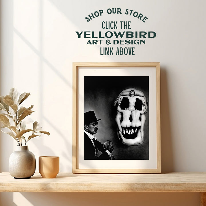 Salvador Dali Wall Art & Decor - Salvador Dali Prints - Surrealism Wall Art - Aesthetic Room Decor - Gallery Wall Art - Museum Poster - Skull Decor Photo - Optical Illusion - Goth Gothic Home Decor