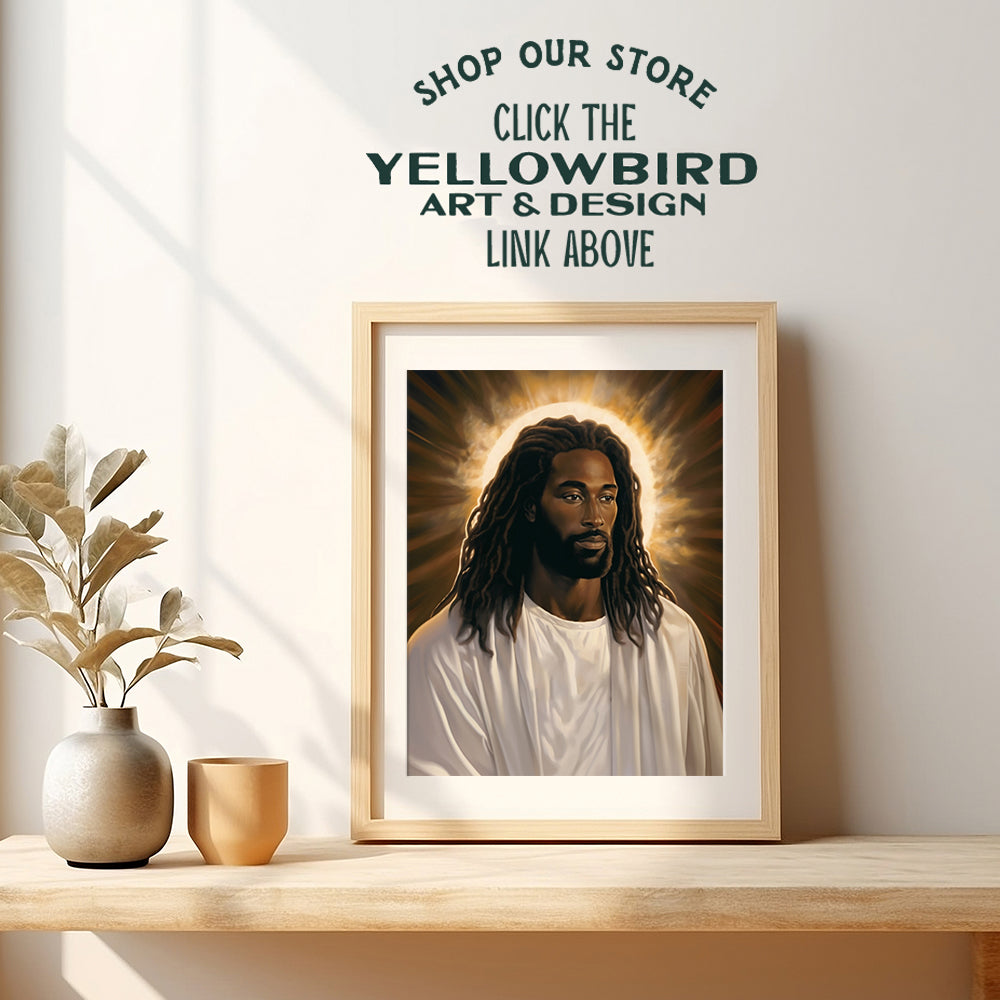 Jesus Wall Decor for Black Men - Christian Wall Art Jesus Poster for Women - Bible Verse Black Art Man cave Decor - masculine Religious Wall Art - Black pride Gifts for African Americans - God Decor