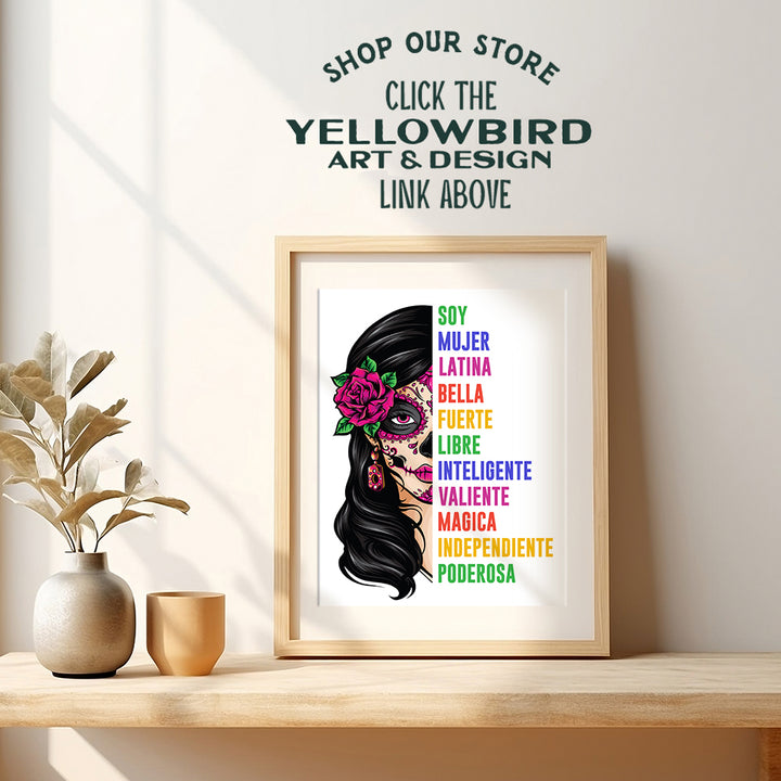 Latina Woman Mexicans Wall Art - Latinx Motivational poster - Decoraciones Para Cuartos Arte - Regalos Para Mujeres Chicas Ninas Latino Chicano - Positive Quotes Empowerment Inspiration Art Poster