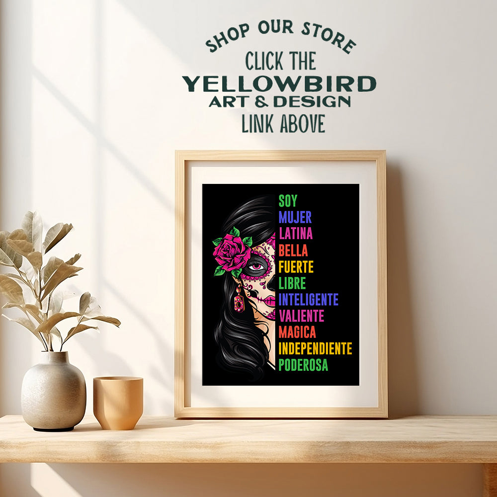 Mexicans Latinx Woman Wall Art - Latina Motivational poster - Arte Decoraciones Para Cuartos - Regalos Para Mujeres Ninas Chicas Chicano Latino Latin Americans - Inspiration Art Positive Quotes 8x10