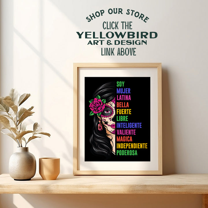 Mexicans Latinx Woman Wall Art - Latina Motivational poster - Arte Decoraciones Para Cuartos - Regalos Para Mujeres Ninas Chicas Chicano Latino Latin Americans - Inspiration Art Positive Quotes 8x10