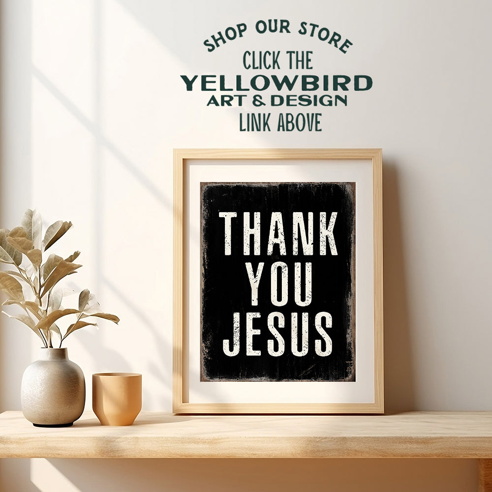 Jesus Decor - Jesus Wall Art - Thank You Wall Decor - Spiritual Catholic Christian Gifts for Men, Women - Religious Wall Decor - Positive Quotes Home, Room Decor - God Wall Decor - Faith Wall Art