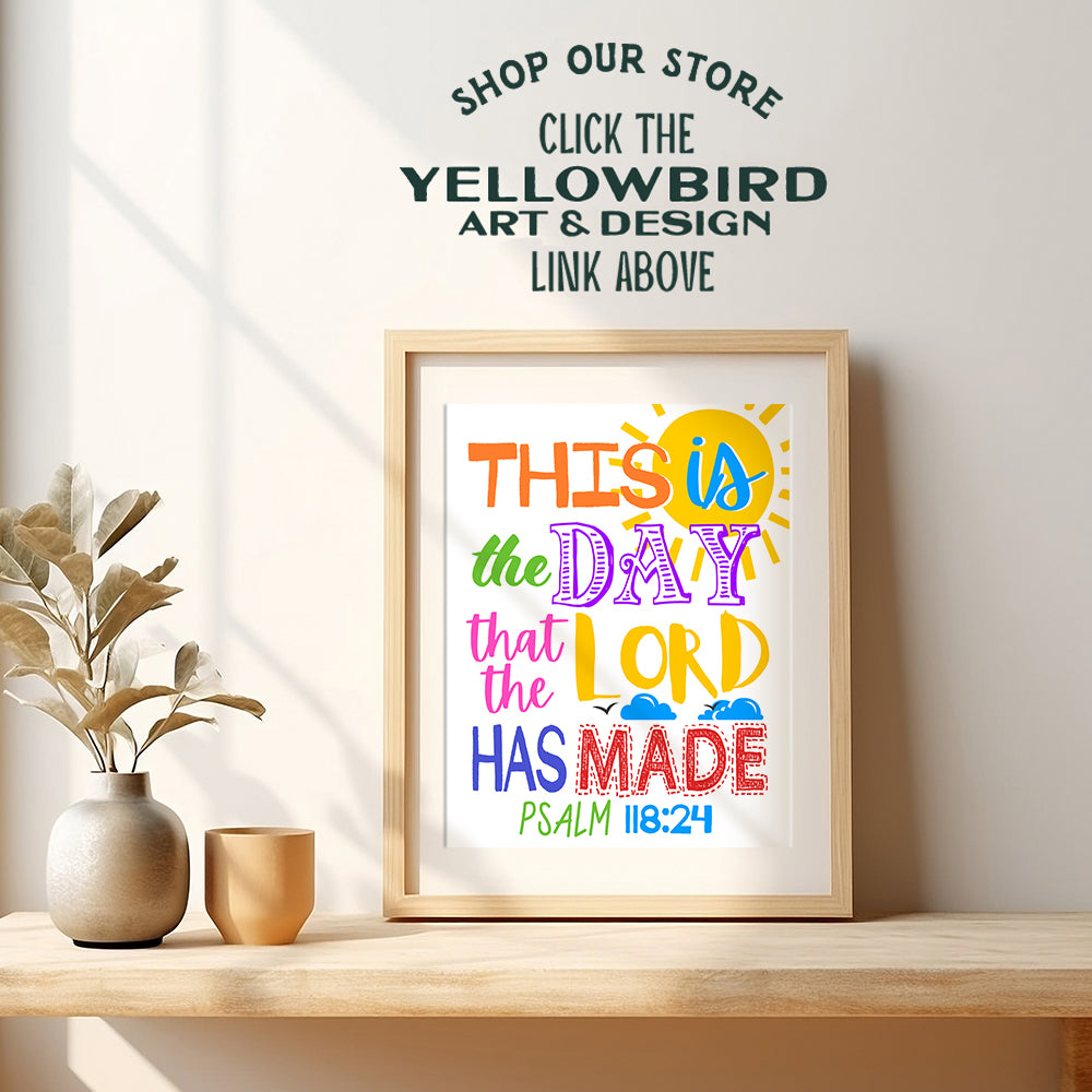 This is the Day the Lord Has Made Sign - Christian Wall Art Gifts - Religious Wall Decor - Bible Verse Wall Art - Scripture Wall Art - God Wall Decor - Ordained Minister Gifts - Pastor Gifts - Psalms