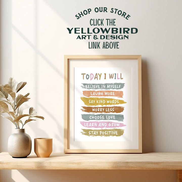 Motivational Quotes Family Room Decor - Student Classroom Decorations - Teacher Supplies Inspirational Wall Decor for Women - Kids Bedroom Decor - Rec playroom Wall Decor - positive Quotes Wall Decor