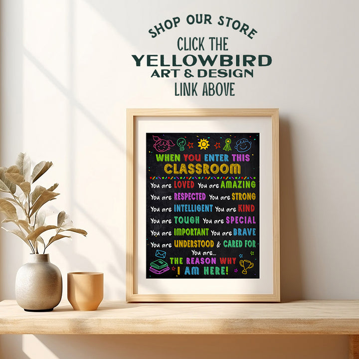 Classroom Decorations - Classroom Decor - Classroom Wall Art - Teacher Supplies - School Room Decor - Inspirational Educational Motivational Posters for Kids - Positive Affirmations for Kids - 8X10