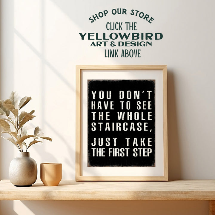 Motivational Wall Art for Men - Success Saying Inspirational Wall Art - Inspiration Motivation Entrepreneur Home Office Wall Art - Positive Quotes Wall Art- Yellowbird Art & Design Motivational poster