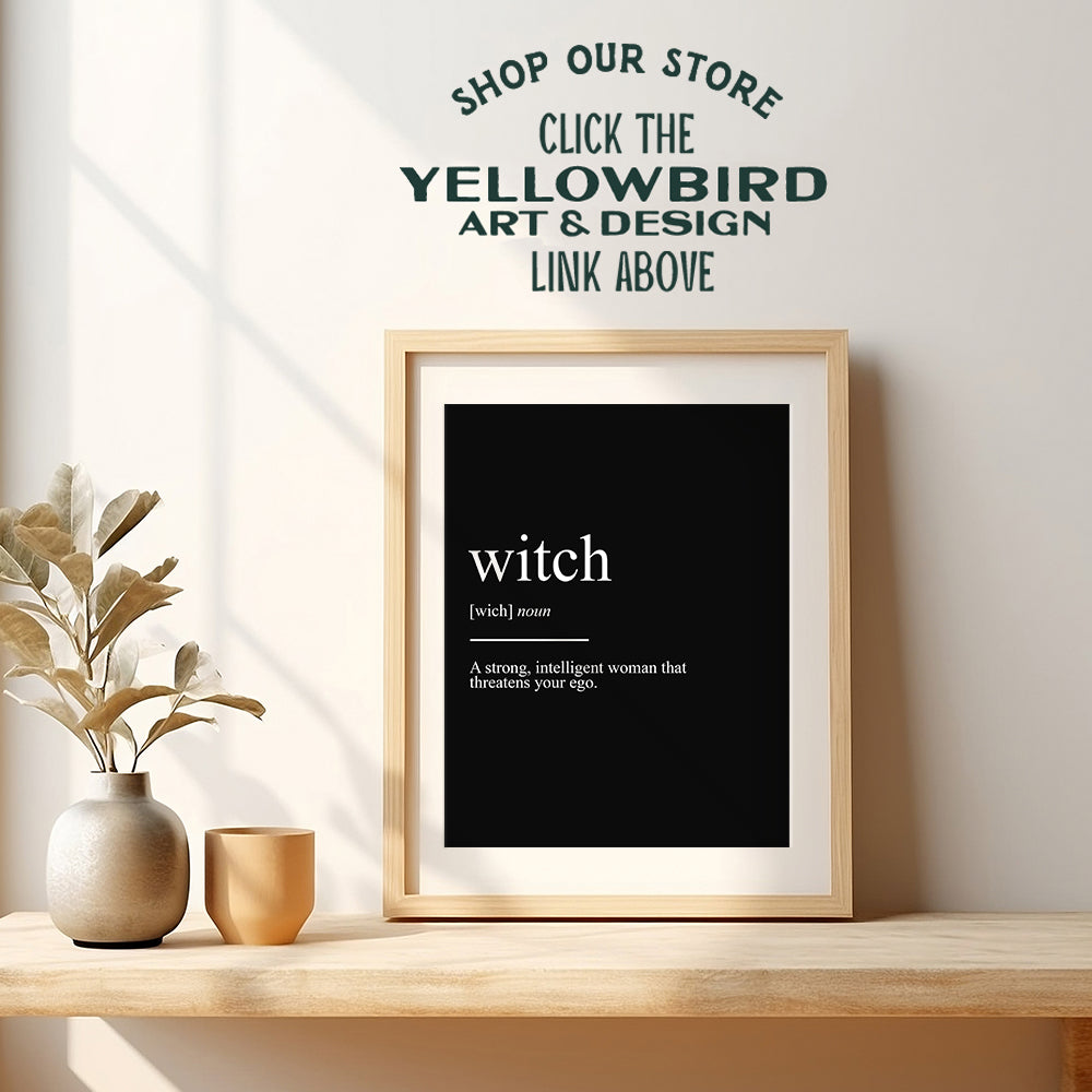 Witch Pagan Wall Art & Decor - Wicca Wiccan Witchcraft Altar Supplies - Gothic Home Decor - Goth Room Decor Poster Print - Black Magic Wall Decor - Witchy Gifts for Women