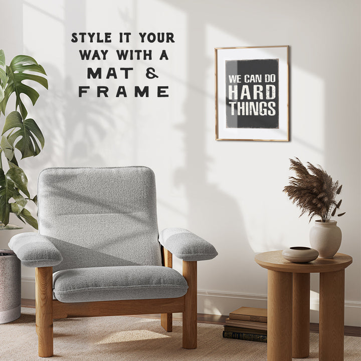 Motivational quote Office Wall Art - We Can Do Hard Things - Home Office Decor - positive Quotes Wall Decor - Inspirational quote - Entrepreneur Wall Art - Rustic Motivational Wall Decor