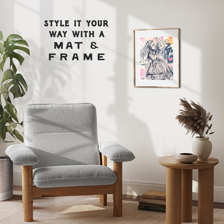 Alice Wonderland Wall Art & Decor - Graffiti Wall Art - Banksy Wall Art - Banksy Poster 8x10 - Urban Wall Art - Unique Cool Hip Street Art - Apartment Decor for Men, Women