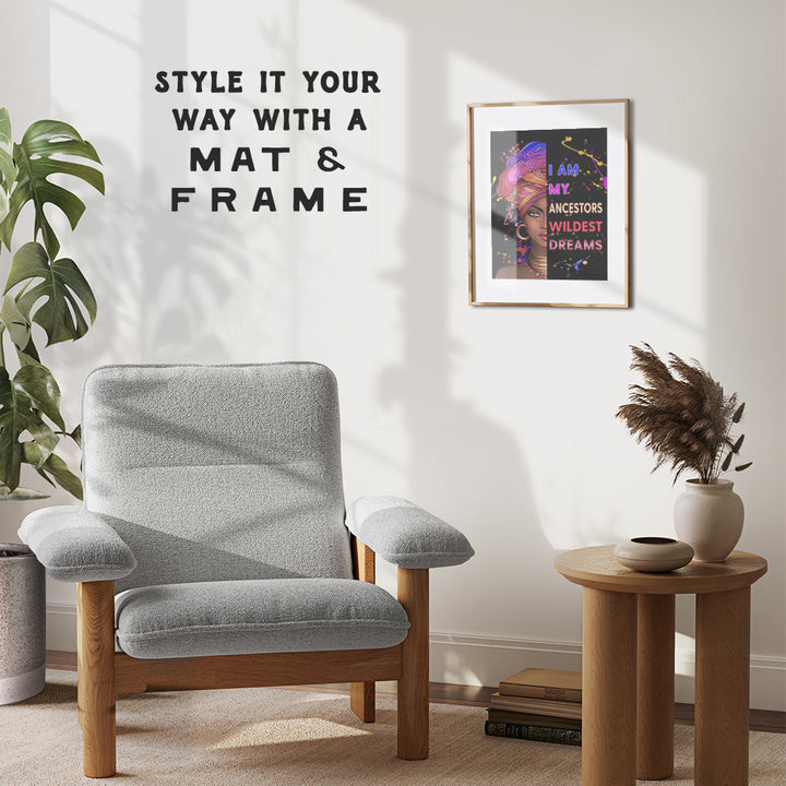 Motivational Black Art Wall Decor - African American Art - Inspirational Quotes Wall Art for Black Woman Women Girls Bedroom Teens Room Living Room Office - Afro American Gifts - Afrocentric Poster