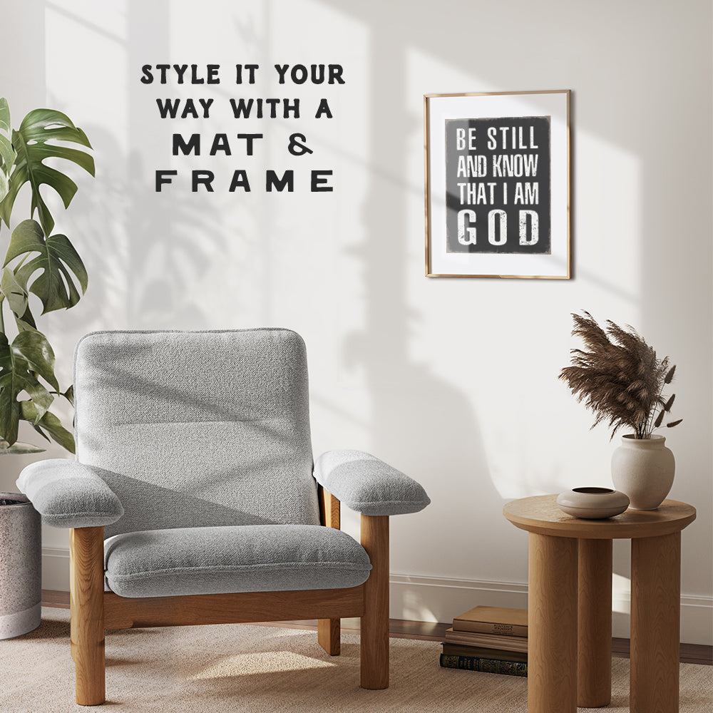 God Wall Art & Decor - Be Still And Know That I Am God - Mens Christian Wall Decor- Religious Wall Art - Bible Verses Wall Decor - spiritual Gifts - Living room, Office, Man cave, Bedroom, Family Room