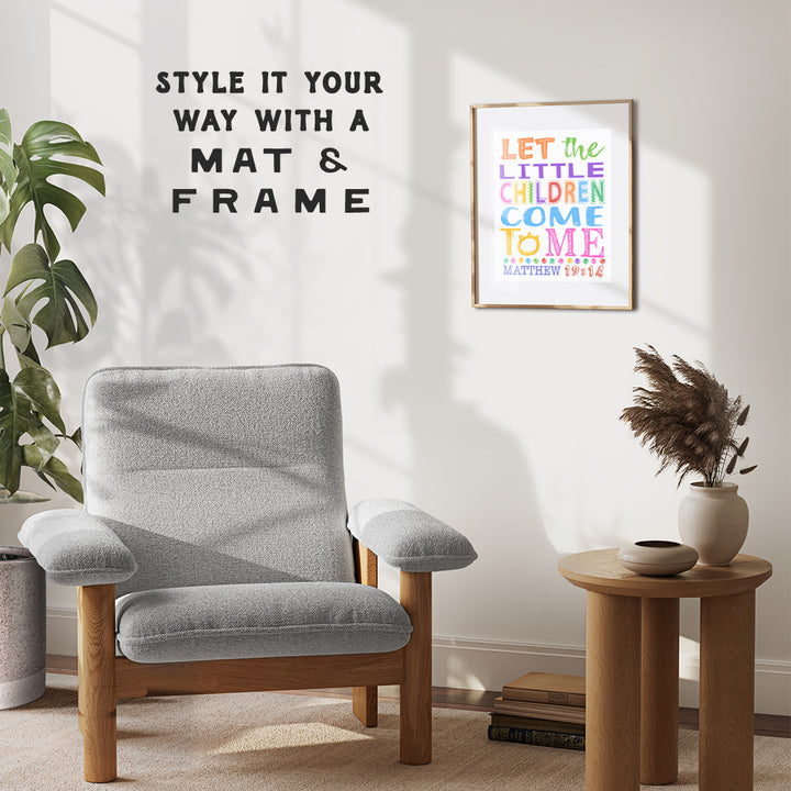 Religious Scripture Wall Decor for Boys Room Art, Girls Bedroom, Kids Bathroom, Church Bible Study Classroom, Playroom, Family Room - Cute Inspirational Christian Gifts Poster Print Picture