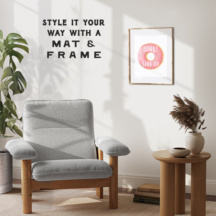 Donut Decorations - Funny Donut Motivational Wall Art Print Poster - Unique Decor for Office, Home School or Classroom - Teacher Gifts - Inspirational Wall Art - Kitchen Wall Decor