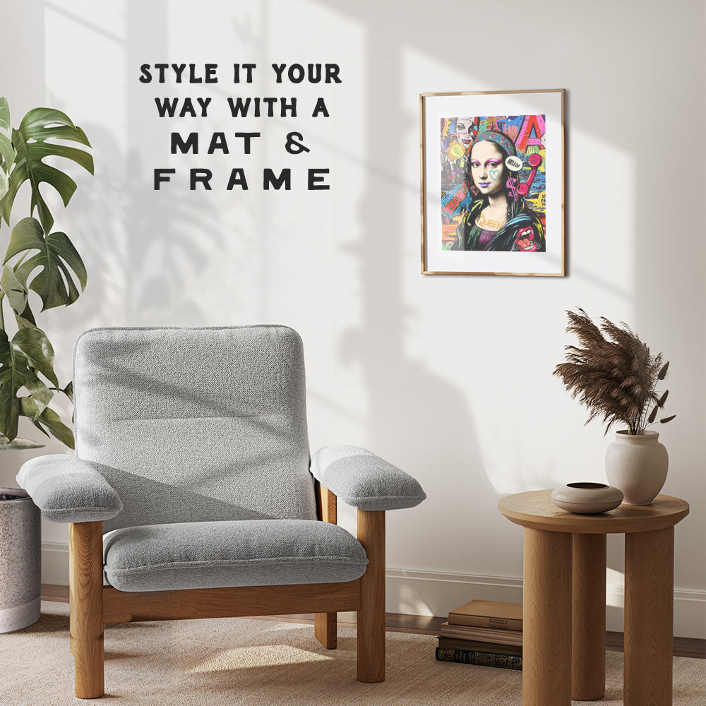 Mona Lisa Graffiti Wall Art - Pop art Wall Decor Poster - Colorful Trendy Wall Decor - Modern Wall Decor - Andy Warhol Style Funky Wall Art - Chic Living room Decor - Cool Wall Art, Retro Wall Art