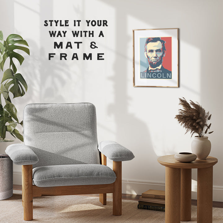 Abraham Lincoln Poster - Abe Lincoln Patriotic Wall Decor for Office, Home, Living Room, Den - Abraham Lincoln Gifts for Patriots, Republicans, Conservatives, Democrats, Liberals - USA US Wall Art