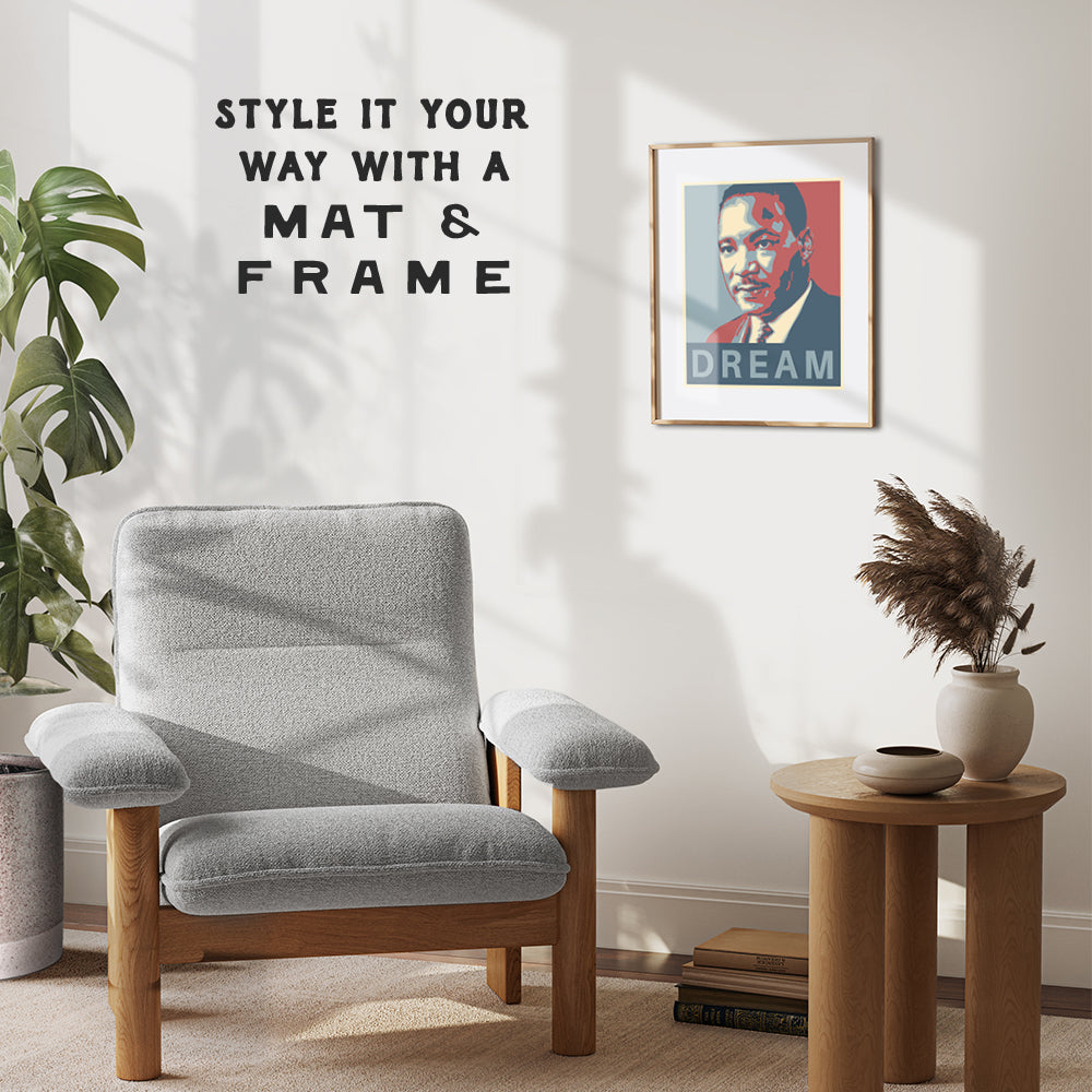 Martin Luther King Obama Wall Art - 8x10 Dream Photo Poster - Unique Home Decor or Gift - MLK, Black History Month, African American, Civil Rights, Pride, Teacher, Classroom - Unframed Picture Print