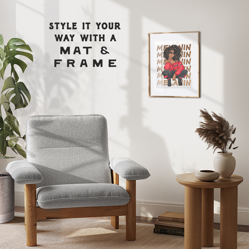 African American Decor - Black Wall Art - Black Women Gifts - Melanin Queen - African American Woman Teens - Black Girl Magic Poster - Afro Wall Art - Black Girl Art - Black Culture - Black Pride