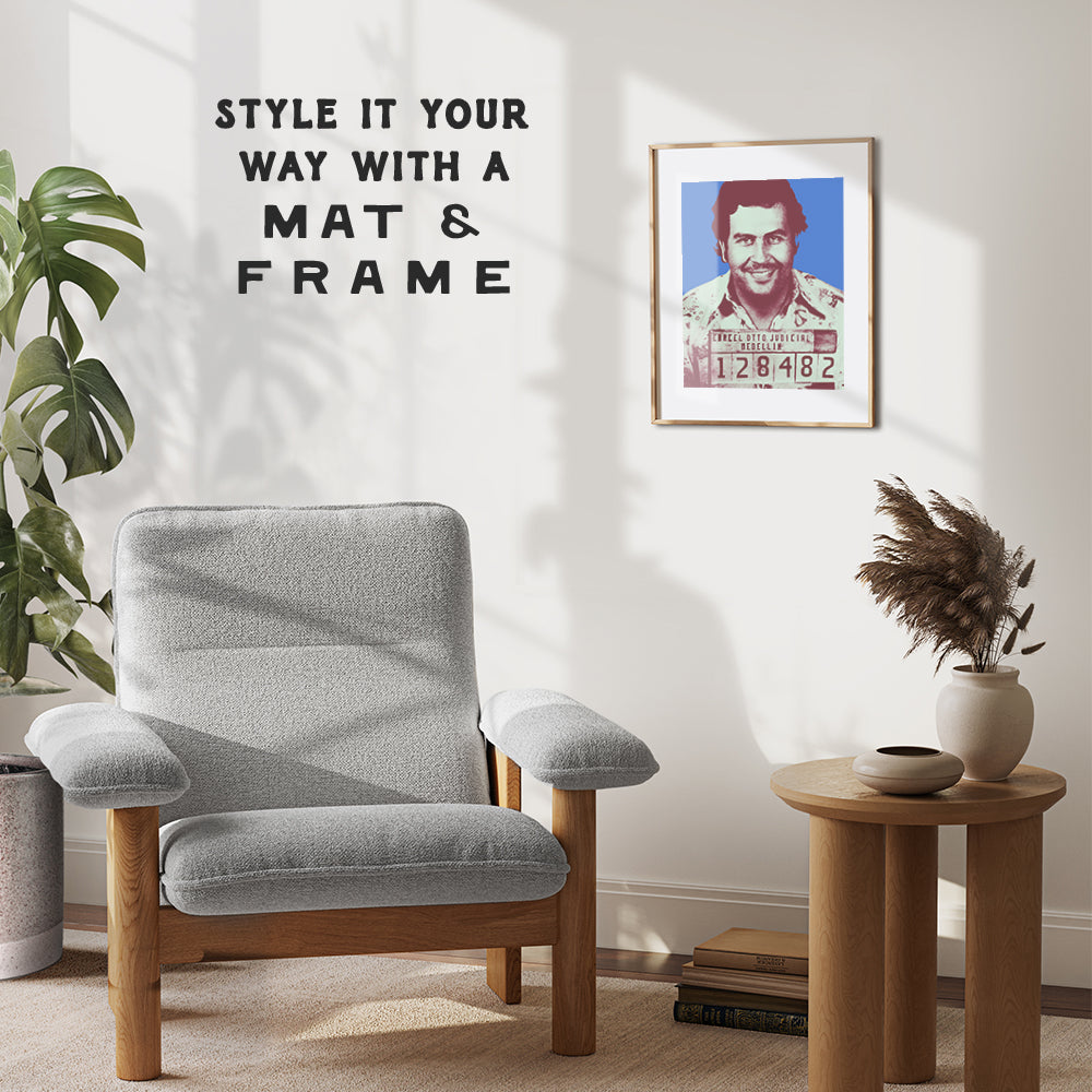 Pablo Escobar Mugshot Wall Art, Contemporary Home Decor - Andy Warhol Style Poster Print - Unique Room Decorations for Dorm Room, Apartment, Teens Room, Man Cave - A Great Gift - 8x10 Photo Unframed