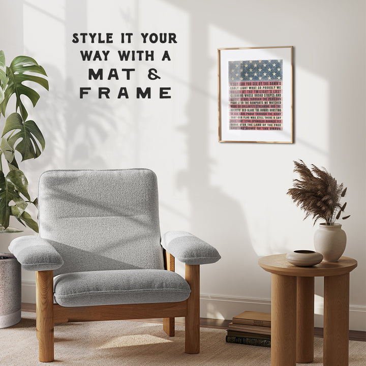 Patriotic USA American Flag Typography Wall Art Print Poster - Vintage Rustic Farmhouse Home Decor - Perfect Gift for US Military Veterans and 4th of July - 8x10 Photo Unframed