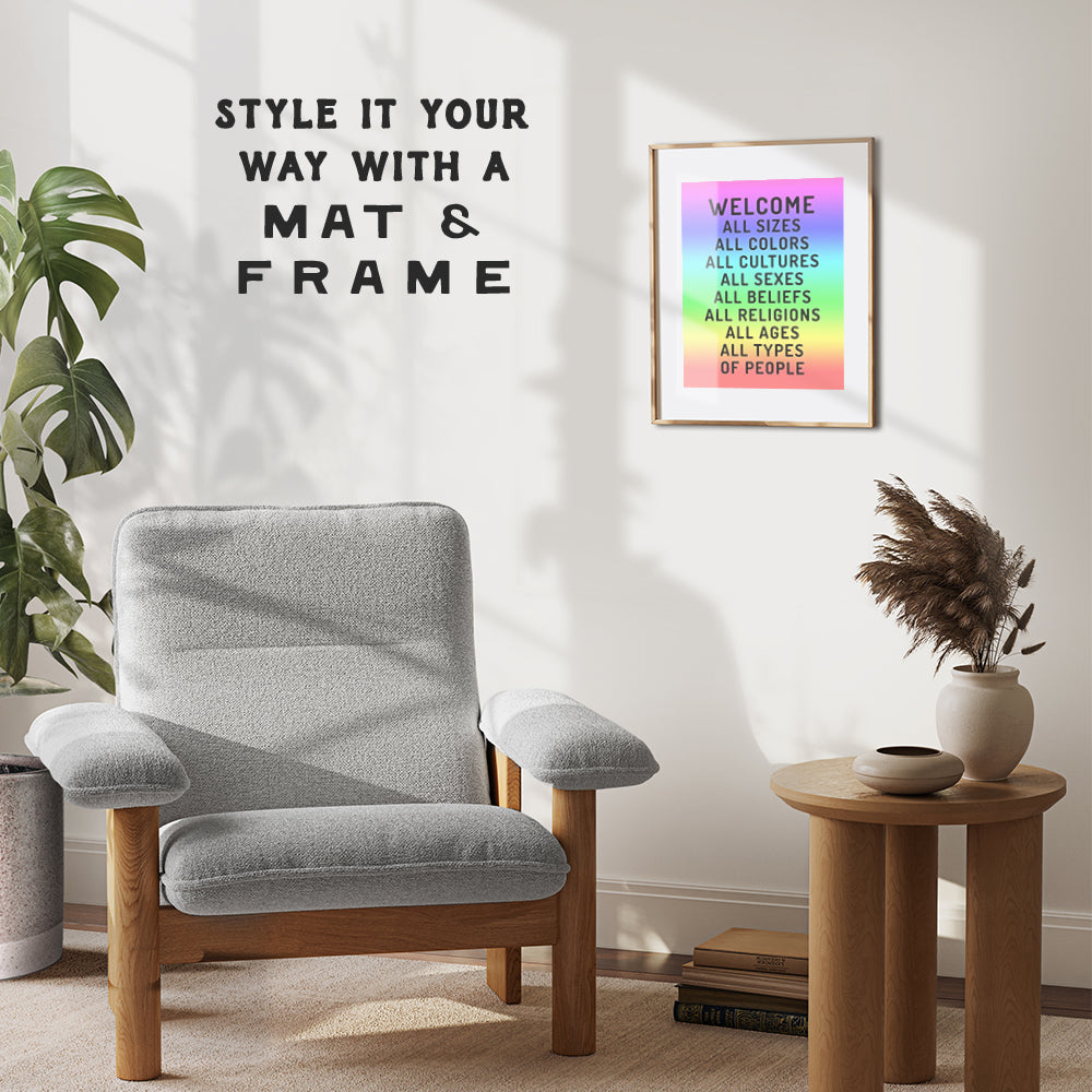 Welcome Sign - Welcome Wall Decor - Welcome Wall Art Picture - Welcome Poster Print - Home Office Store Bar - Black African American Art - LGBTQ Queer Gay Bi Lesbian Latino, Liberal Democrat Gifts