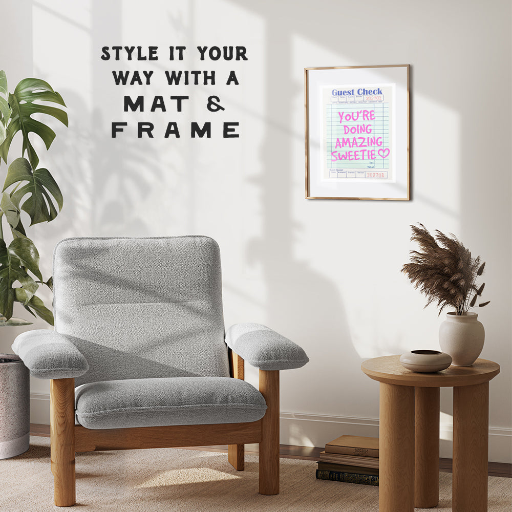 Inspirational quote Wall Decor for Women - Cute Funky Trendy Preppy Womens empowerment Motivational poster - positive Quotes Wall Art - Pink Boho-chic Aesthetic Bedroom Home Office Living room Decor