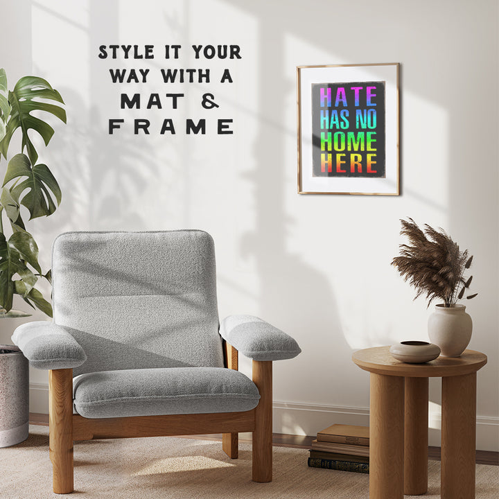 Hate Has No Home Here Sign Wall Art - Black Art - African American Wall Art Poster - Black Lives Matter, LGBTQ Home Decor, Room Decoration - Gift for Queer, Gay, Bi, Lesbian, Latino, Liberal Democrats