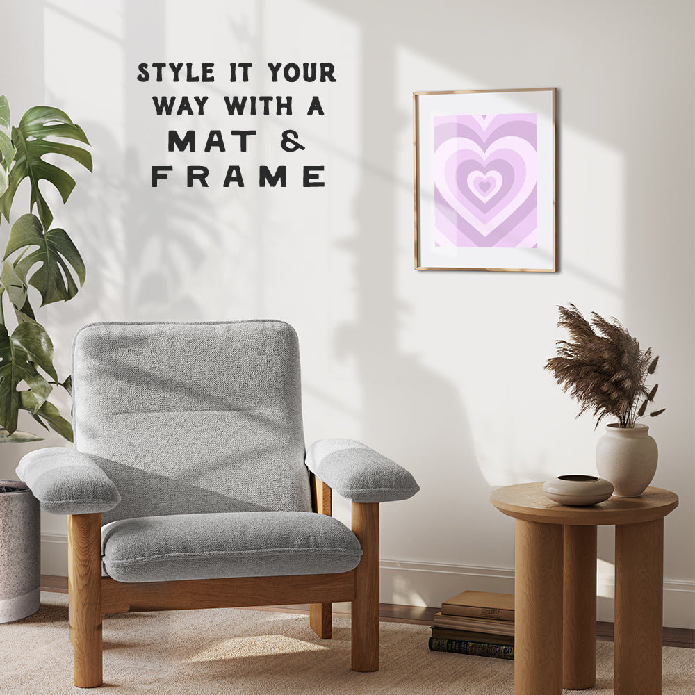 Light Purple Heart Wall Decor - cute Baby Girl Boy Nursery Decor - Indie Preppy Trendy Dorm Teen Room Bedroom Mid-century modern Minimalist Love Wall Art - Lavender Pop art Retro Aesthetic Room Decor