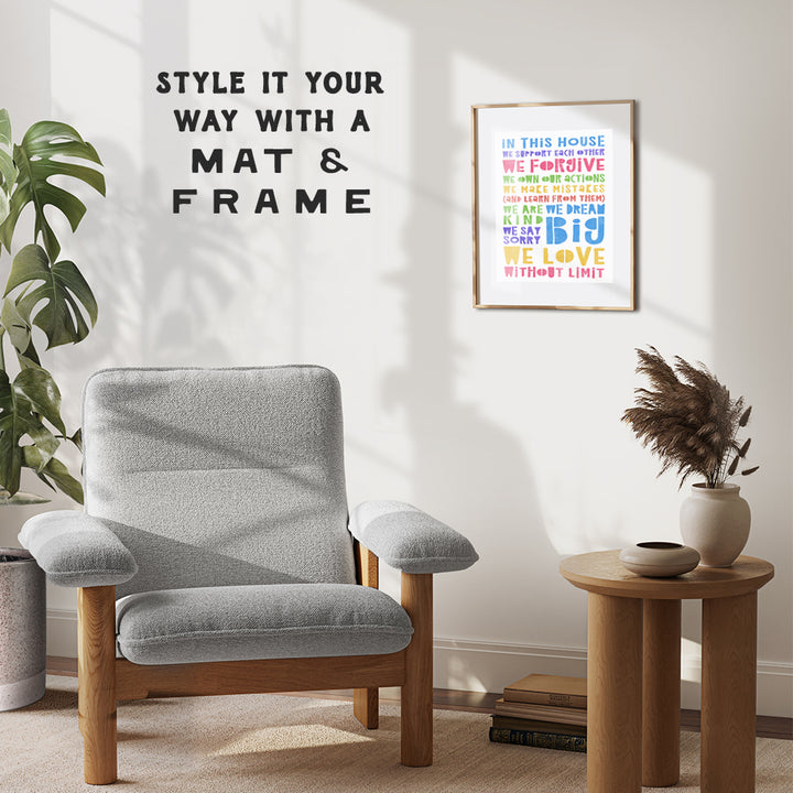 Family Wall Decor Motivational Quotes - Kids Room Decor positive Sayings - Family Rules Inspirational Wall Decor Gifts for Mom - Inspiring Encouraging Wall Decor - Be Kind Sign playroom Wall Decor