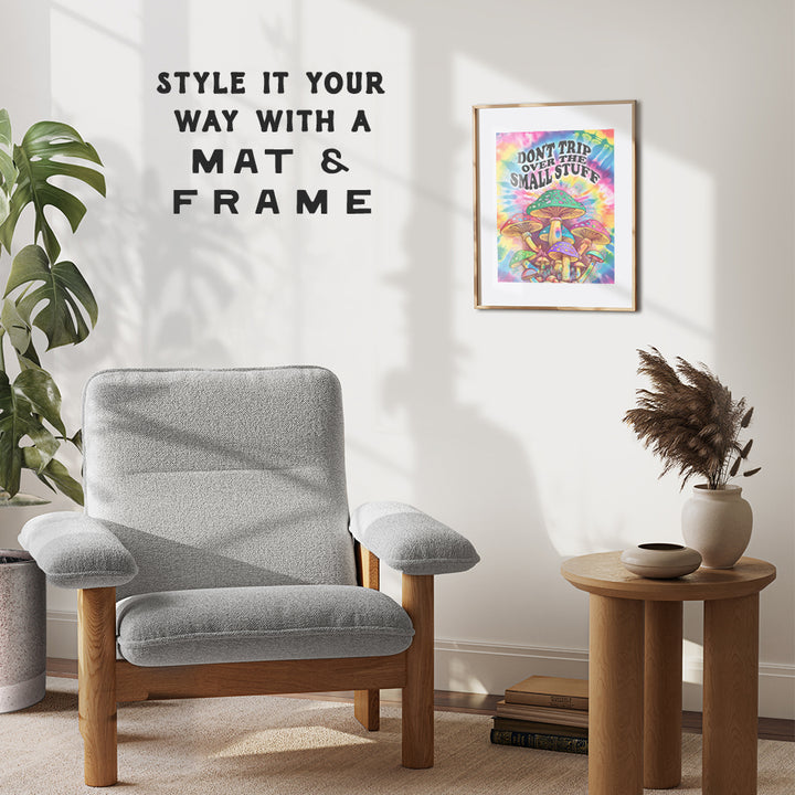 Inspirational Wall Art Mushroom Decor - Trippy Room Decor, Hippie Wall Decor Aesthetic, Stoner Room Decor - Groovy 60s 70s Psychedelic Room Decor - Trendy Room Decor, Funky Living room Wall Art Poster