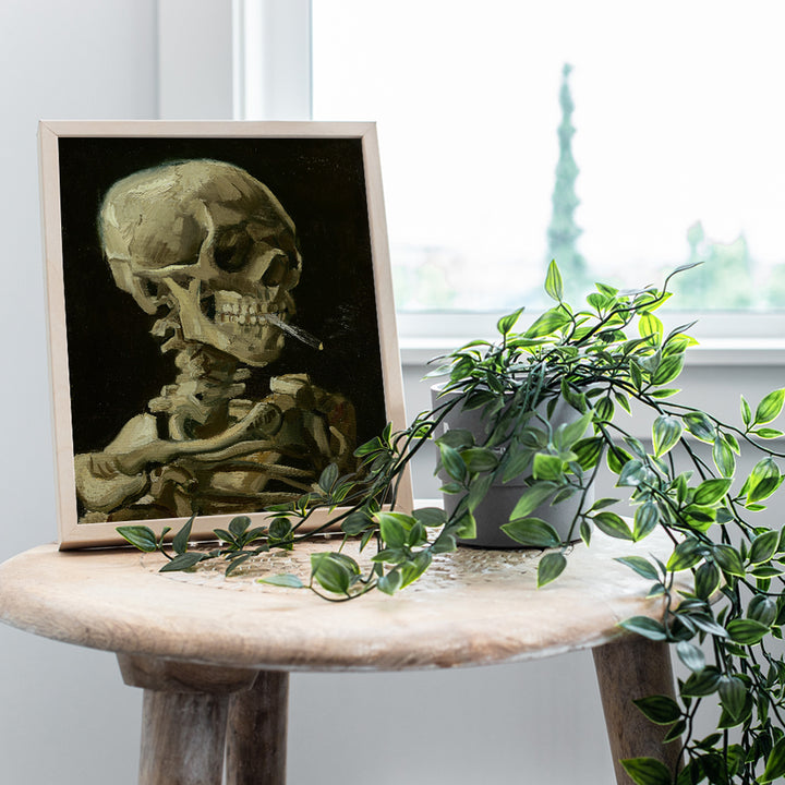 Gothic Vincent Van Gogh Art - DOPE Posters - Gothic Room Decor - Smoking Skeleton Art - Stoner Pothead Gifts - Creepy Goth Wall Art - Cannabis Decor - Ganja, Blunt - Skeleton Wall Art