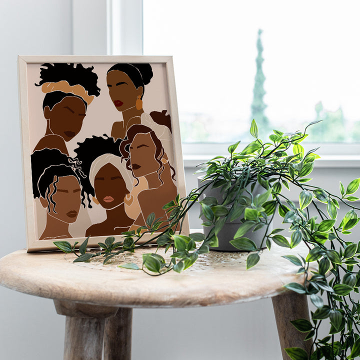 Black African American Wall Art & Decor - Black Wall Art - African American Women Wall Art - Black Women Gifts - African Wall Art - Black Culture - Latina - Hispanic - Afro Wall Art