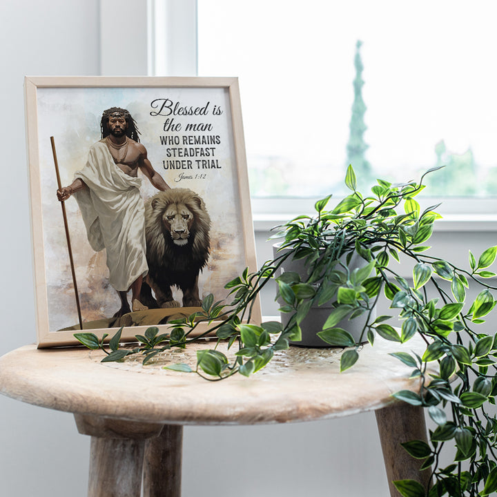 African Americans Jesus Wall Art - Jesus Christ Christian Gifts for Black Men, Black Man - Bible Verses Scripture Wall Decor - African American Art - Jesus Poster - spiritual Religion Room Decor Set