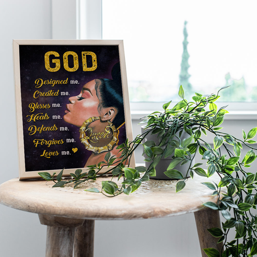 Black Art for Black women - spiritual Gifts, Christian Gifts for African Americans - religious Wall Decor - Black Girl Wall Art & Decor - God Wall Art - positive Wall Art - Inspirational Posters