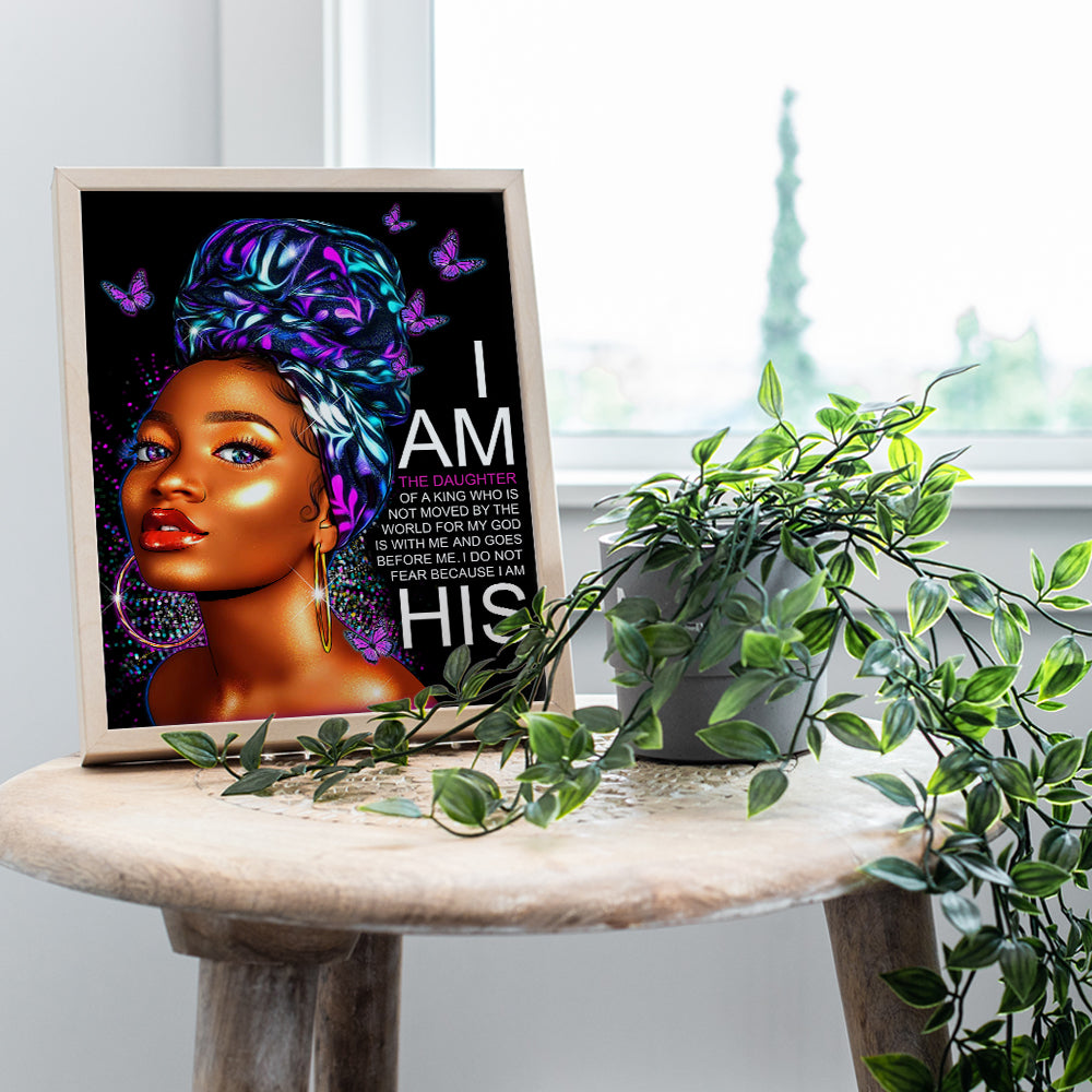 African American Wall Art - spiritual Scripture Motivational poster - Religious Wall Decor- Christian Gifts for Black women, Girl - Inspiration Women's empowerment God Wall Decor- Bible Verse Wall Art