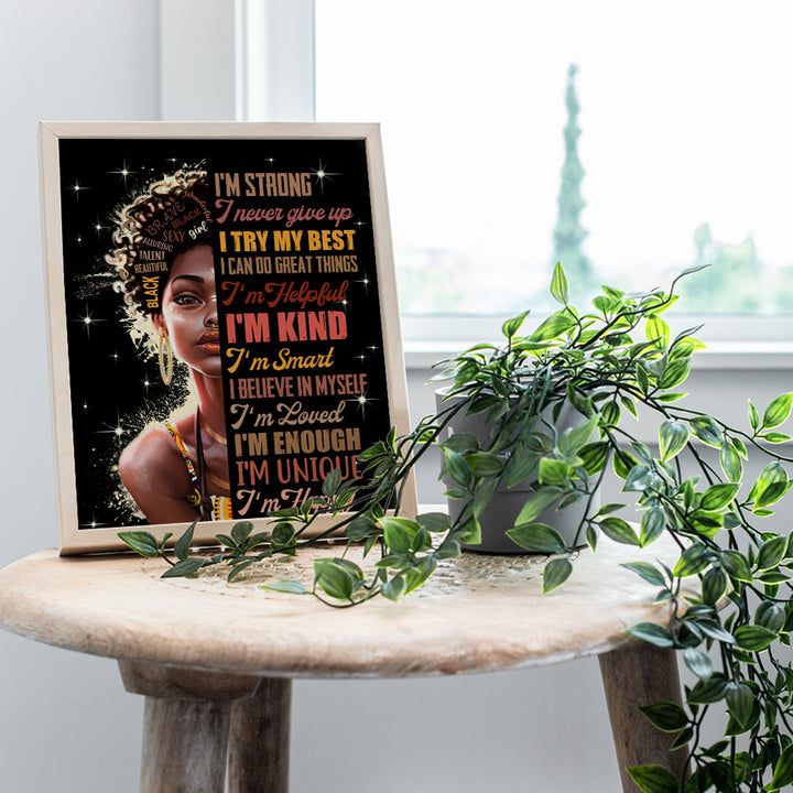 Black Art for African Americans - African American Wall Art Motivational poster - Afro Black Woman Gift - Black Girl Magic - Women's empowerment Saying - Inspiration Motivation Home Decor Poster