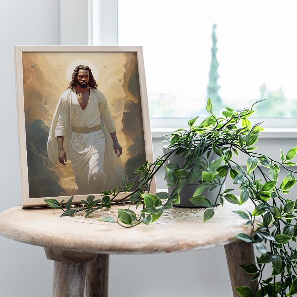 Jesus Wall Art for African Americans - Jesus Christ Poster - Inspiration Christian Wall Art & Decor for Black women, Black Men - Black pride African American Art - Black Art - Religious God Wall Decor