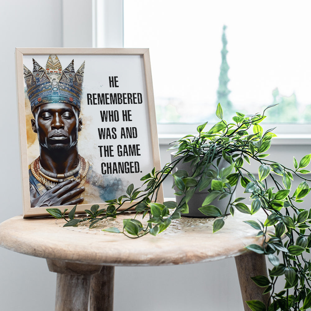 Inspirational Wall Decor for Black Men - Motivational Quotes Wall Art for African Americans, Black pride - Home Office Decor for Entrepreneur - masculine positive Affirmations for Man cave, Home Gym