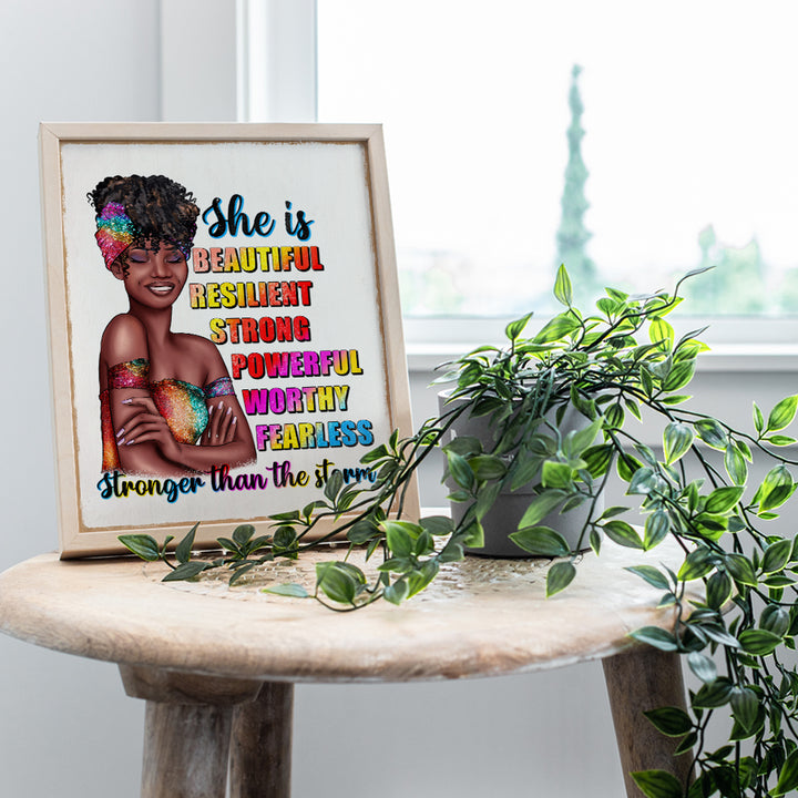 Black women Inspirational Wall Decor - Motivational Wall Art for Black Girl, Woman, Teen - Encouraging positive Quotes Wall Decor - Black Pride Women's Empowerment Affirmations for African Americans