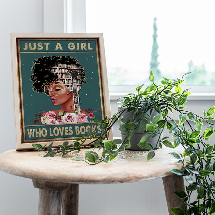 African American Wall Art - Positive Black Wall Art - Black Woman Poster - African American Girl, African American Women, Black Women - Motivational Wall Decor - Never Underestimate a Girl With a Book