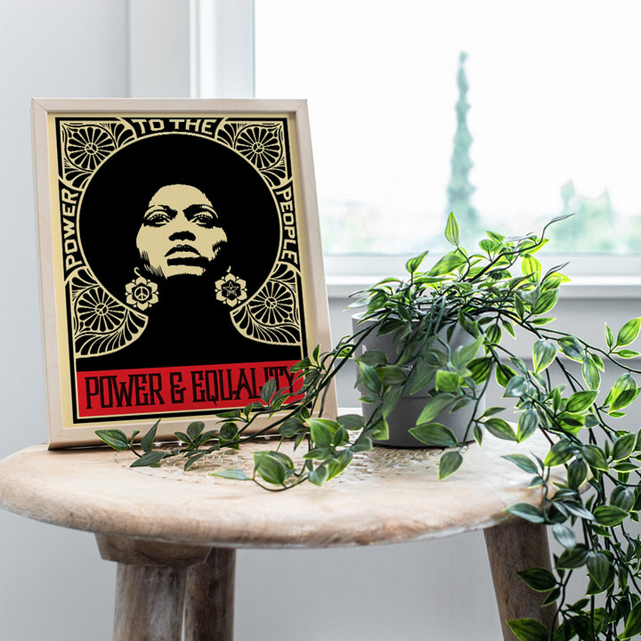 African American Wall Art & Decor - Black Culture - Power to The People - Black Art - Black Pride Poster - Black Lives Matter Sign - Gifts for African American Women, Men, Girl, Boy - Classroom Decor