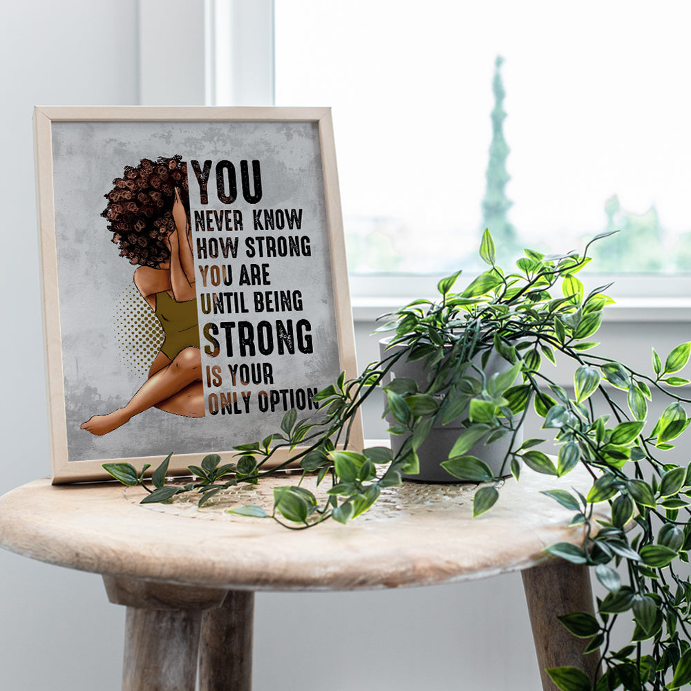 Inspirational African American Wall Art & Decor - Black Art - Encouragement Gifts for Women Woman - Uplifting Positive Quotes - Afro Girl - Motivational Posters - Bedroom Living Room Home Office